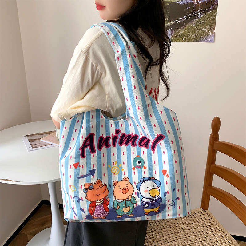 Bag, women's back, pericardium 2025 new canvas floral spring tote bag, student versatile crossbody shoulder bag