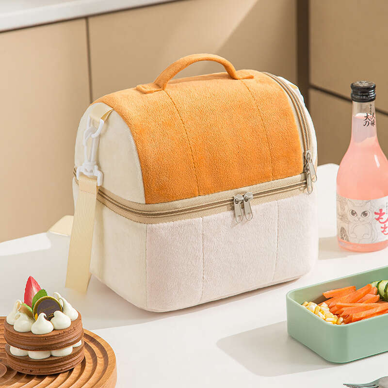 Toast bento double layered thickened insulation one shoulder convenient to carry, lunch box storage bag, large capacity picnic ice pack
