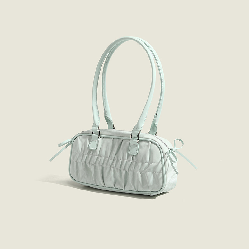 Bow Pleated Baguette Bag For Women 2025 Spring New Fresh Sweet All-in-one Braided Underarm Bag Designer Bag