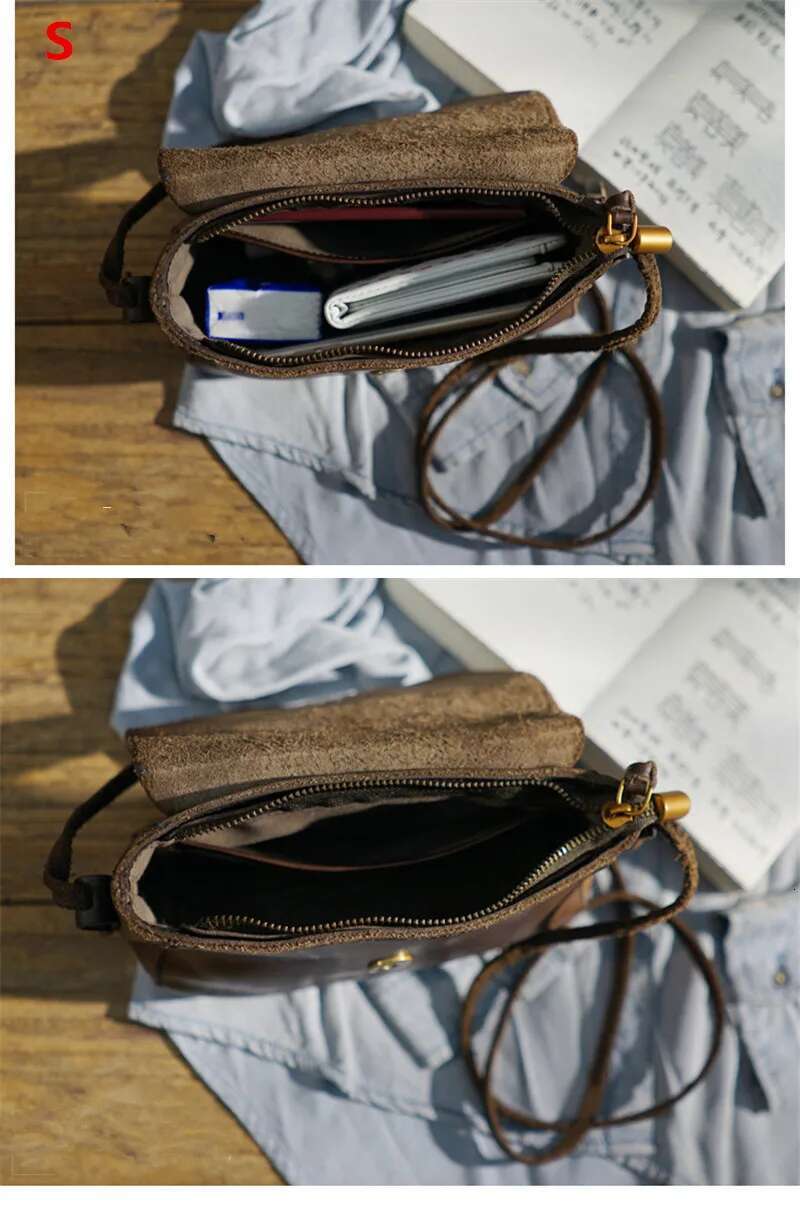 Fashion Vintage Handmade Genuine Leather Ladies Small Shoulder Casual Real Cowhide Women's Daily Party Weekend Messenger Bag