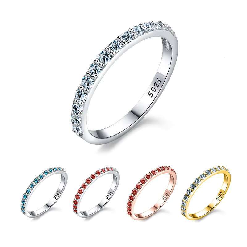 0.1ct Moissanite Diamond Band Ring 925 Sterling Silver 18k White Gold Moissanite Ring for Women Engagement Gift Fine Jewelry