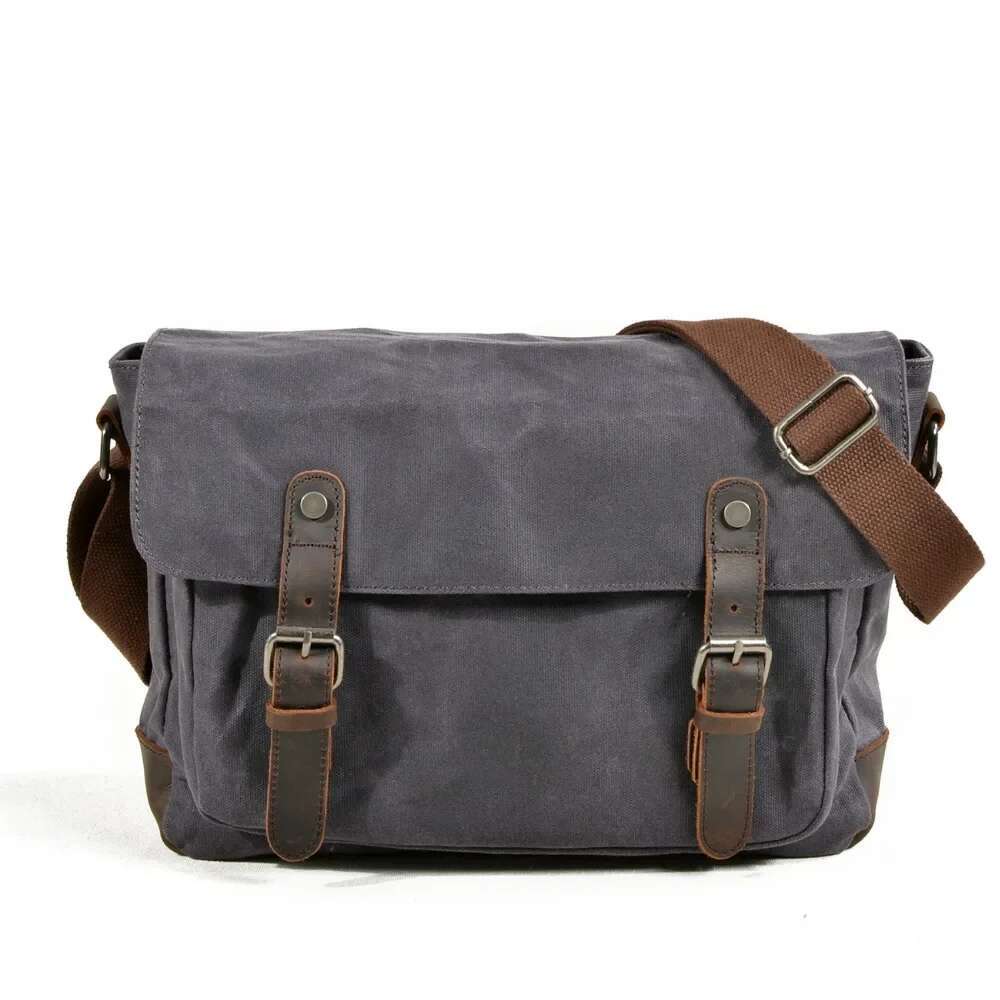 M276 New Arrival Vintage Canvas Leather Crossbody Bag Unisex Shoulder Waterproof Travel Satchel Casual Male Messenger Bags