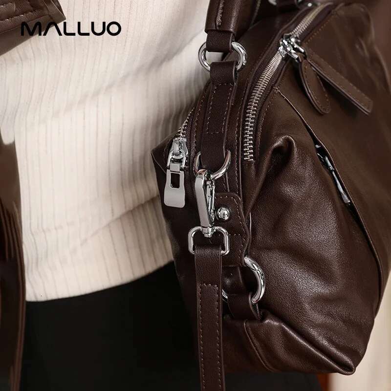 Women Natural Cow Genuine Leather Shoulder Bags Elegant Simple Medium Tote Bag Lady Soft Design Female Handbag