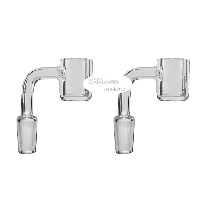 20mm Quartz Banger Attachment With 4mm Thick Bucket / 14mm Male 45 90 Degree Joint For Water Pipes Oil Bubbler Glass Bong