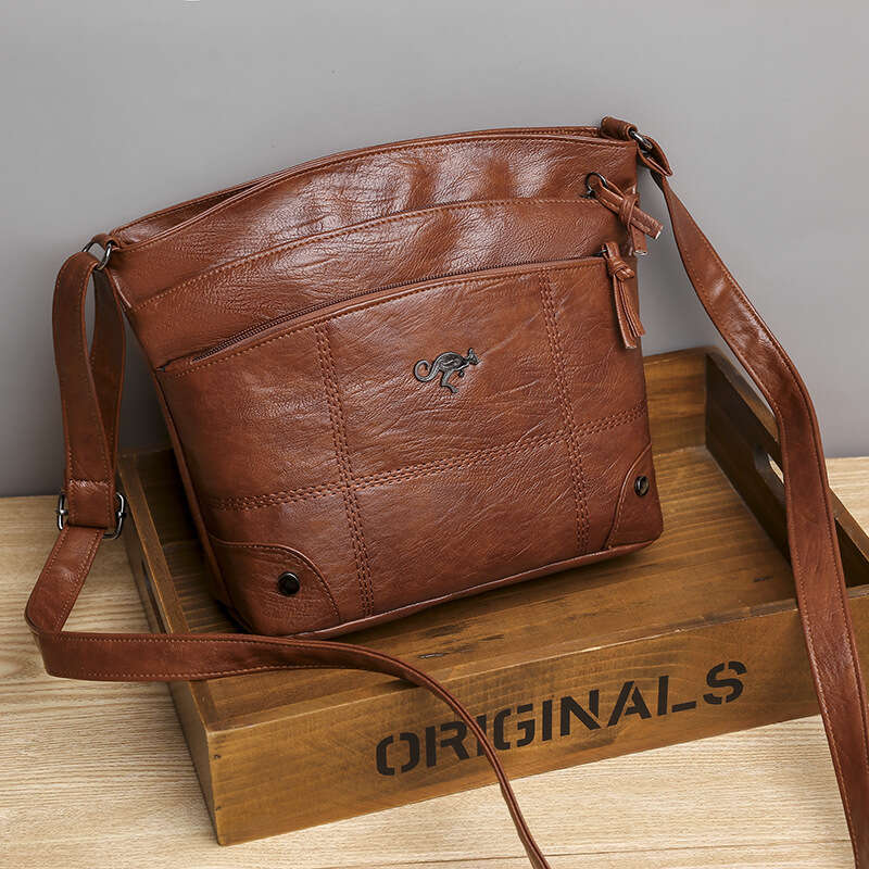 Soft leather texture bag for women's crossbody, new fashion shoulder bag, simple trendy, multiple pockets, and large capacity