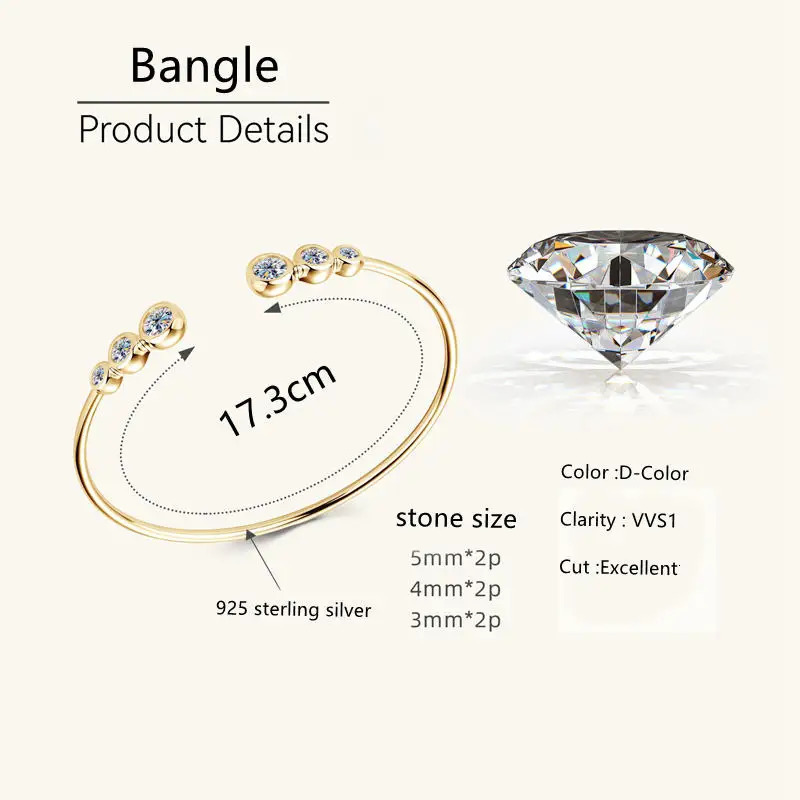 Lnngy Adjustable Cuff Bracelet Original and Pure 925 Sterling Silver Bezel Bracelets For Women Opening Wrist Jewelry 250318