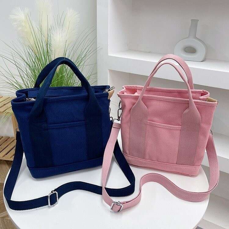 Large capacity thousand layer canvas handbag going out, mommy for leisure, commuting, bento bag, lightweight carrying bag