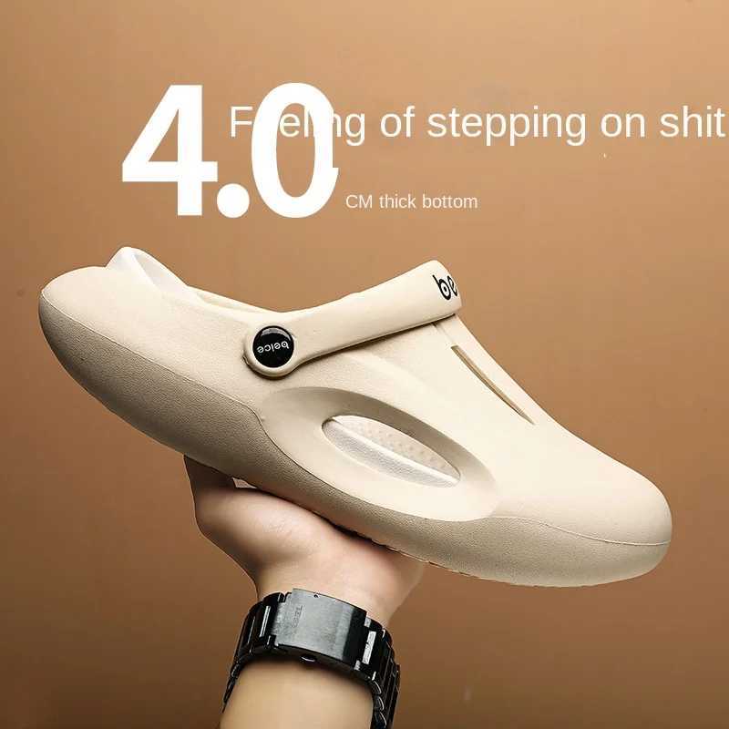 Summer Barefoot Mens Sandals Sports Hole Shoes N-Slip Dual Purpose Treasure Head Operating Room Slippers Thick Bottom Beach ShoesXJ250326