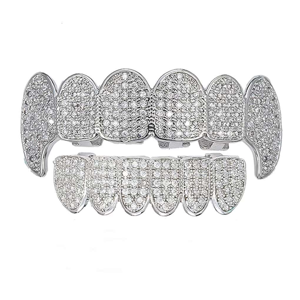 Custom VVS Moissanite Lab Natural Moissanite Hip Hop Teeth 925 Silver Grillz Diamond Teeth
