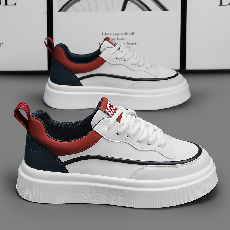2025S New Trend Designer Spring New Fashionable Trendy White Versatile Board Thick Soled Height Increasing Casual Men S Shoes