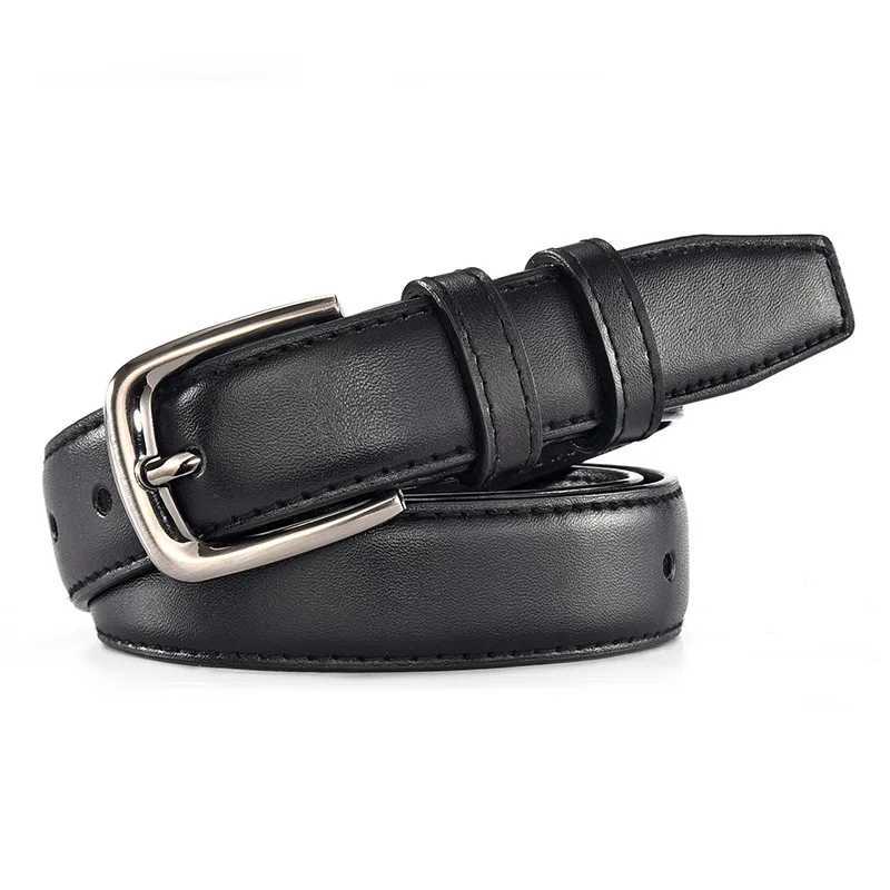 2.2cm 2.8cm wide new womens classic pin buckle strap fashionable PU leather high-end feel pants strap black coffee brown W250326