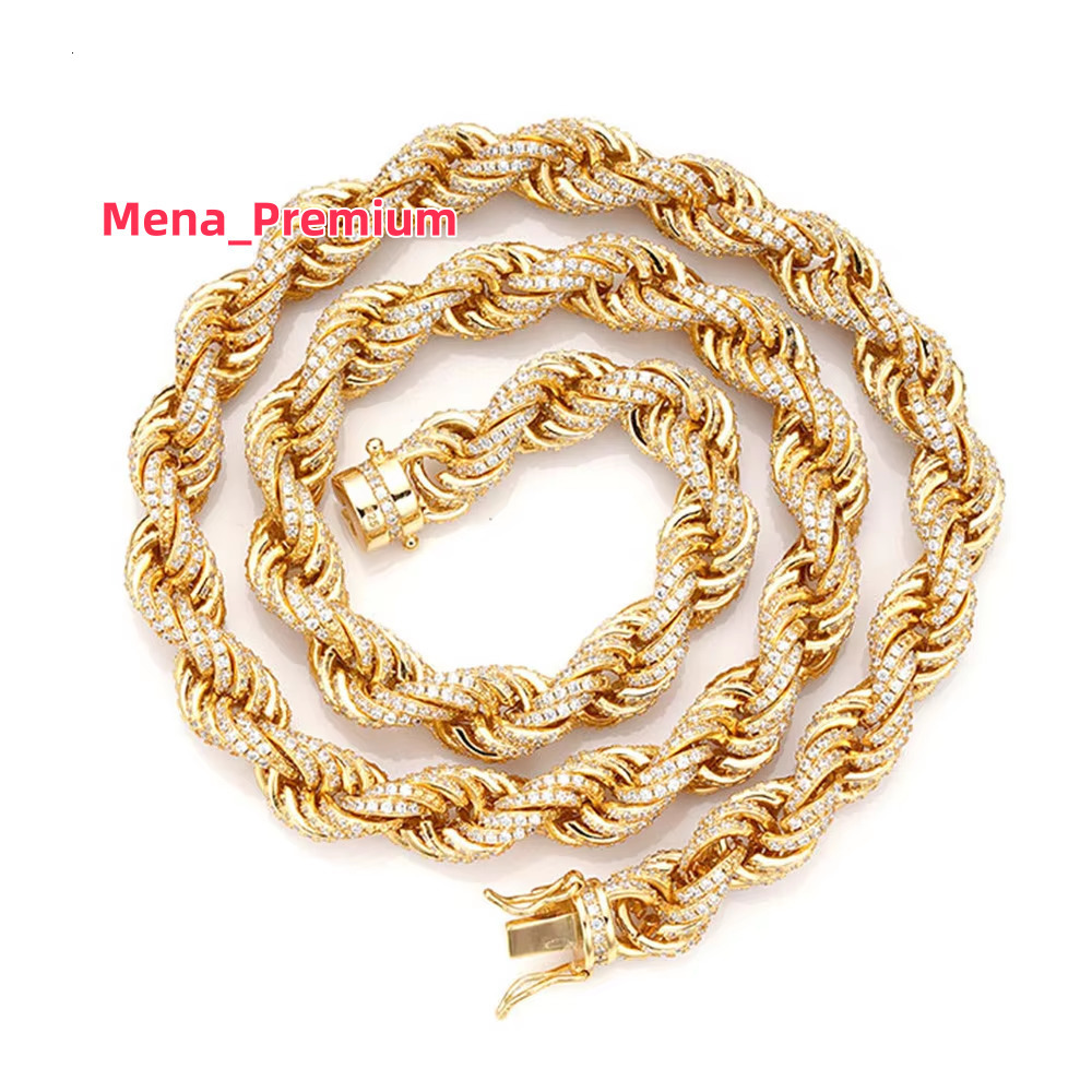S925 Silver Hip Hop VVS D Color Moissanite Chain Necklace Bangle Anklet Men Jewelry Cuban Link Chain Iced Out Tennis Rope Chain