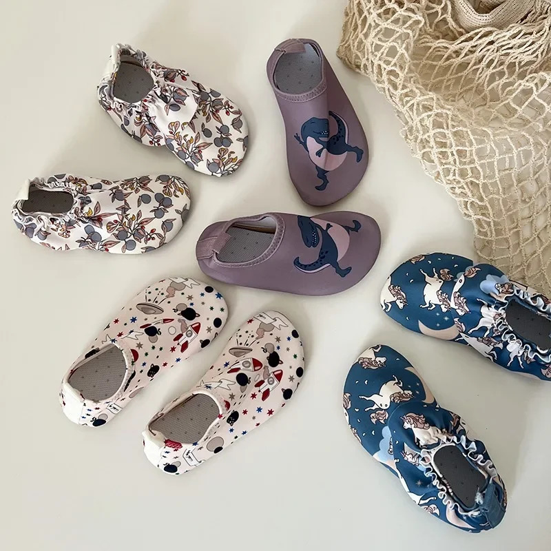 Baby Boy Girl Beach Shoes KS Children Print Water Sports Sneakers Swimming Aqua Barefoot Shoes Kids Indoor Outdoor Slippers 250326