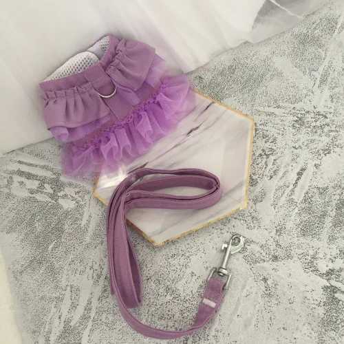 Dog clothing spring summer thin vest chest circumference leash pet cat teddy bear puppy dog collar puppy accessories X250326