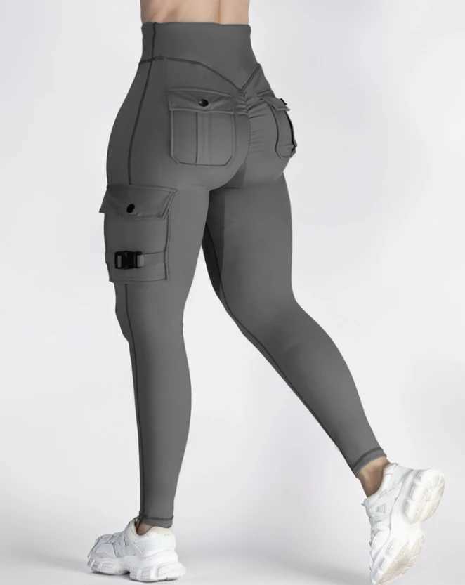 Womens long legs fashionable pocket design for spring 2024 activity pants casual high waist regular tight fitting daily long exercise yoga legs W25032