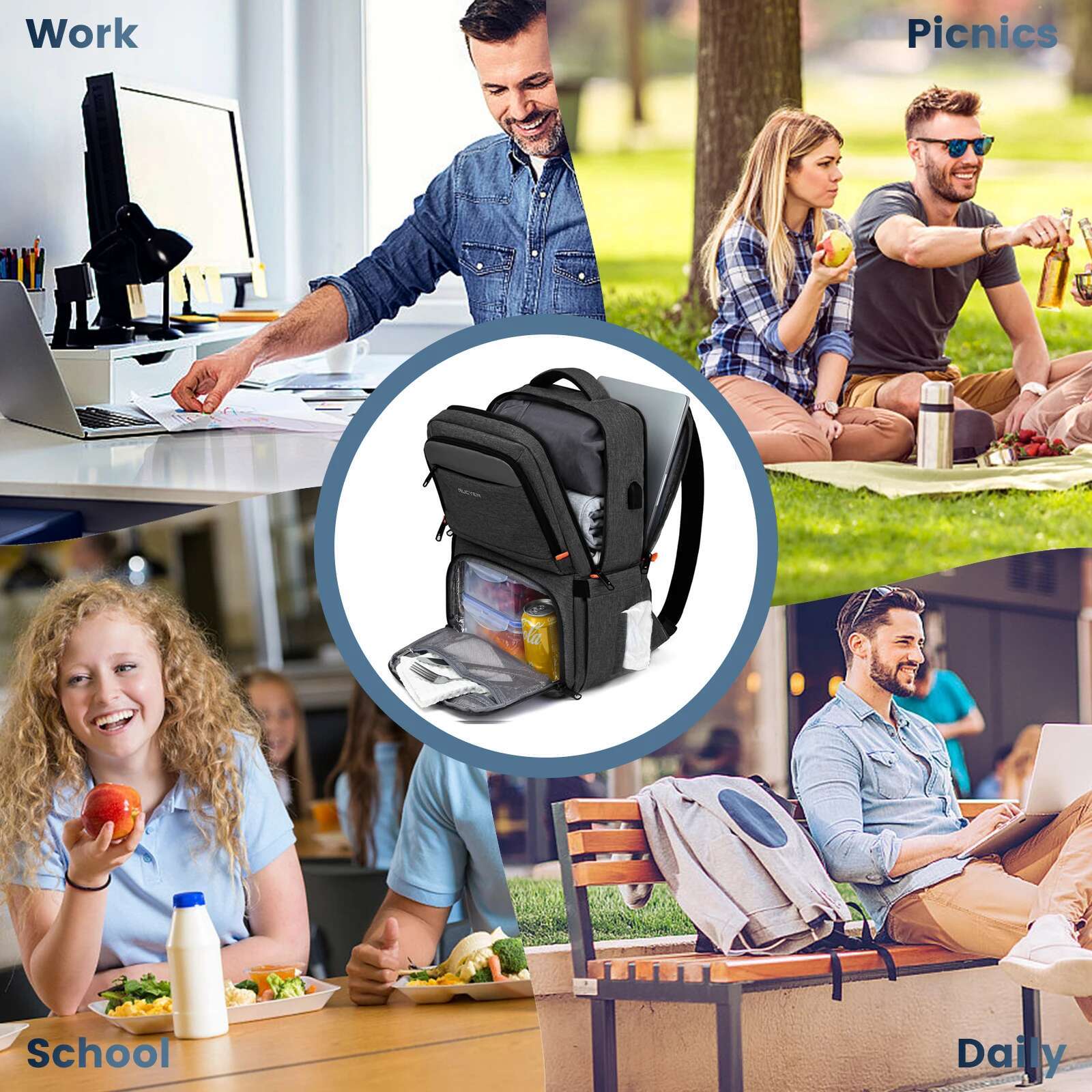 Lunch Insulated Cooler Multifunctional Travel Bag Large Capacity Outdoor Picnic Camping Waterproof Backpack