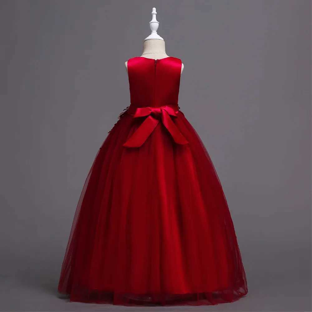 4-15 year old girls dresses lace flower ball dresses girls long dresses wedding dances Par dresses teenage girls clothing W250326