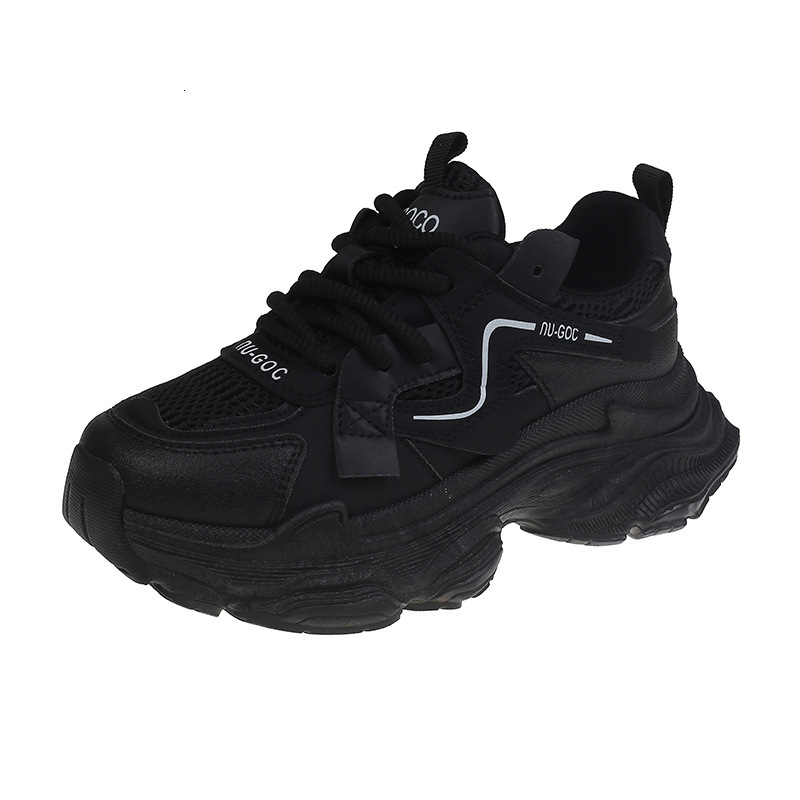 Designer's Women s Black Shoes 2025 New Style Spring And Autumn Versatile Fashionable Breathable Thick Soled Height Increasing Sandals Outdoor Ca