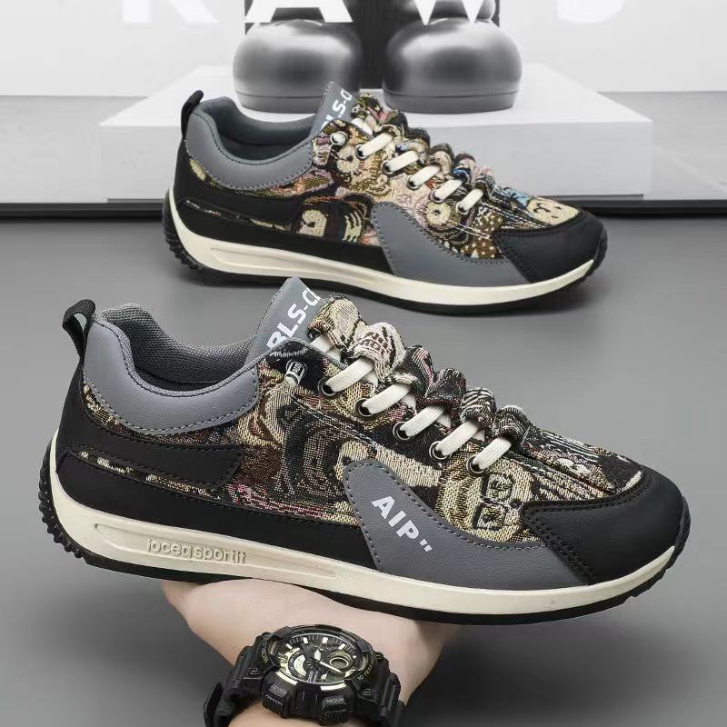 Light Luxury Designer Shoes Canvas Teddy Bear Men's Summer Multifunctional Breathable Sports Shoes Comfortable Soft Sole Fashionable Color Blocke