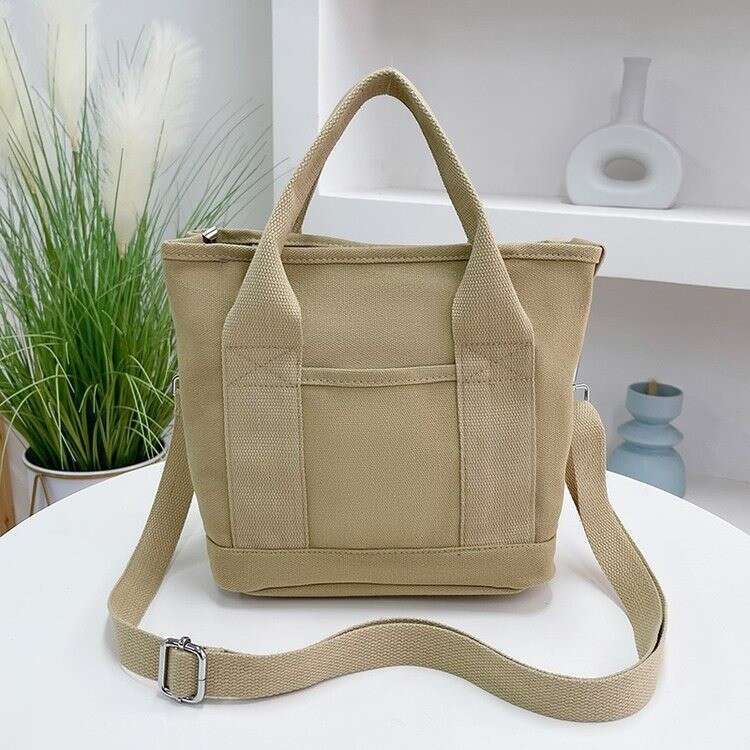 Large capacity thousand layer canvas handbag going out, mommy for leisure, commuting, bento bag, lightweight carrying bag