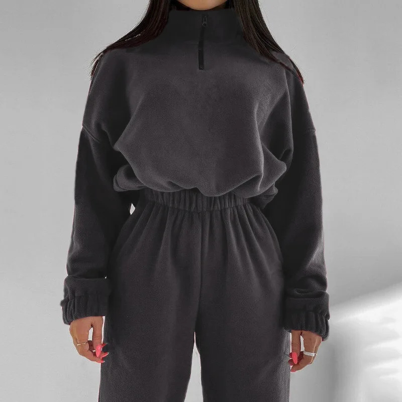 2 pieces/set womens sportswear casual Trouser solid color hooded sweatshirt and pants Tracksuit sportswear Pullover sweatshirt 250320