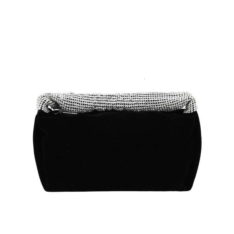 Women Rhie Handbag Fold Handle Veet Evening Bag Soft Square Clutch Bags Female Chic Designer Purses High Quality