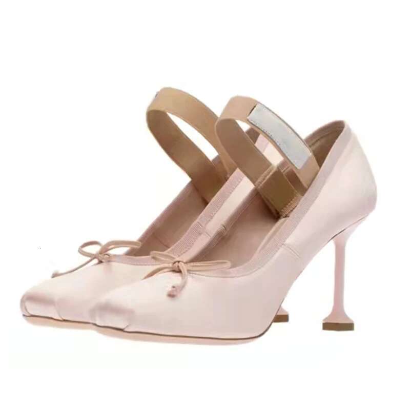 Cozy Mary Janes Ballerina Pumps Heels Bow Women Shoes Designer Sandals Shallow atos Mujer Satin Chaussure Femme Tacone