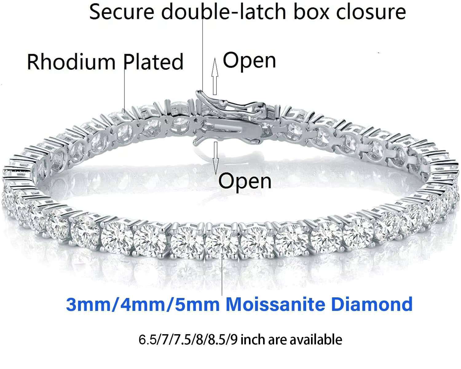 Custom OEM Moissanite Necklace 7Mm 2Mm Cluster Iced S925 Sterling Silver Moisonite Men Women Hip Hop Mozanite Tennis Chain