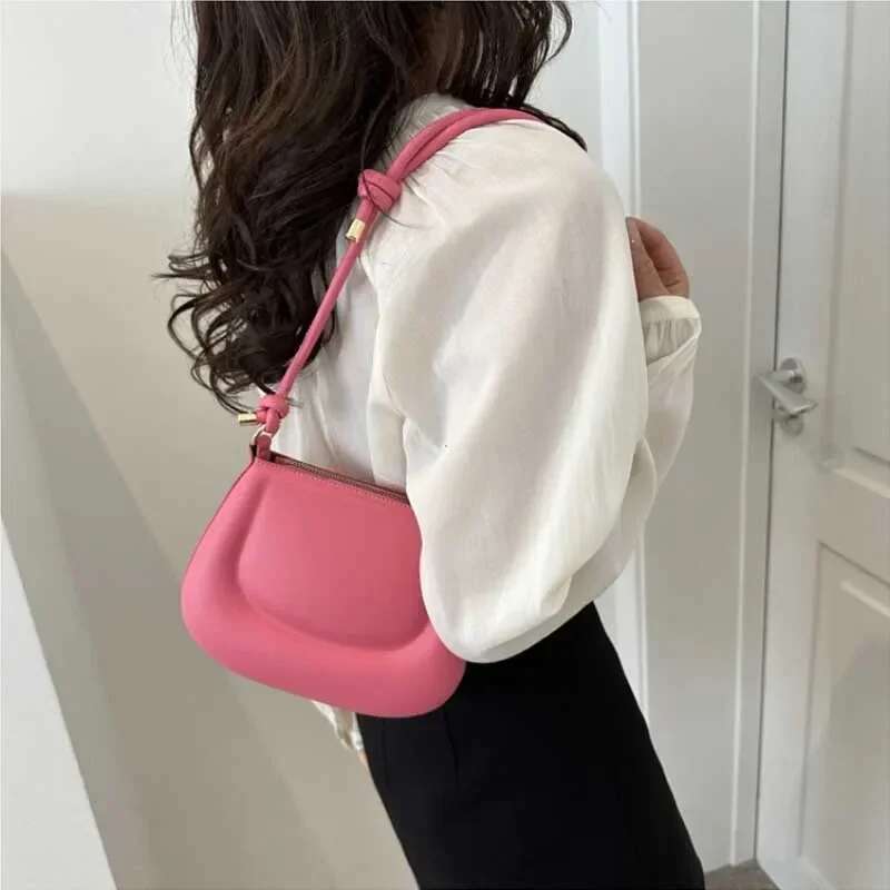 Soft PU Ladies Leather Crossbody Women Purple Underarm Retro Solid Color Handbag Fashion Design Girl Small Shoulder Bag