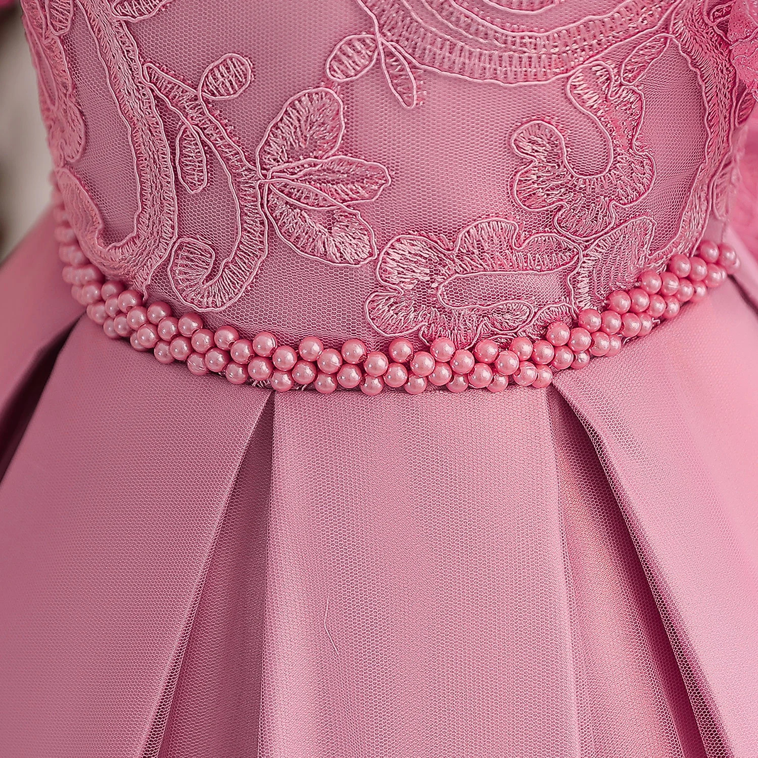 Toddler Girls Party Dresses Embroidery Lace Cute Baby 1 Year Birthday Baptism Vestido Kids Princess Wedding Evening Beaded Dress 250325
