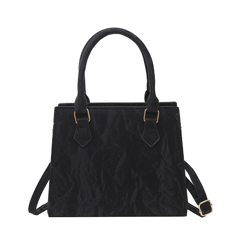 Hot selling fashion niche design folding small square handbag vintage fashion texture single shoulder crossbody bag