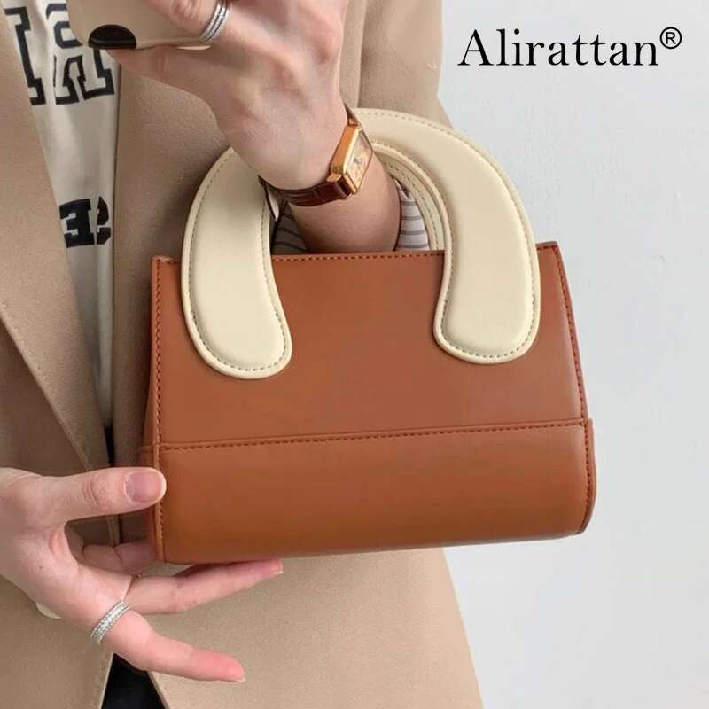 Alirattan 2025 New Cute Handheld Cowhide Single Shoulder Women's Square High Grade Genuine Leather Crossbody Bag