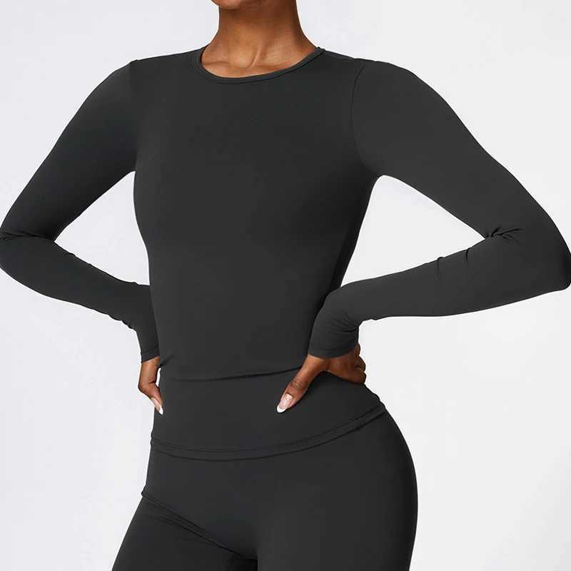 Sports long sleeved quick drying yoga clothes gym tops breathable fitness yoga shirts sports clothes womens exercise tops W250326