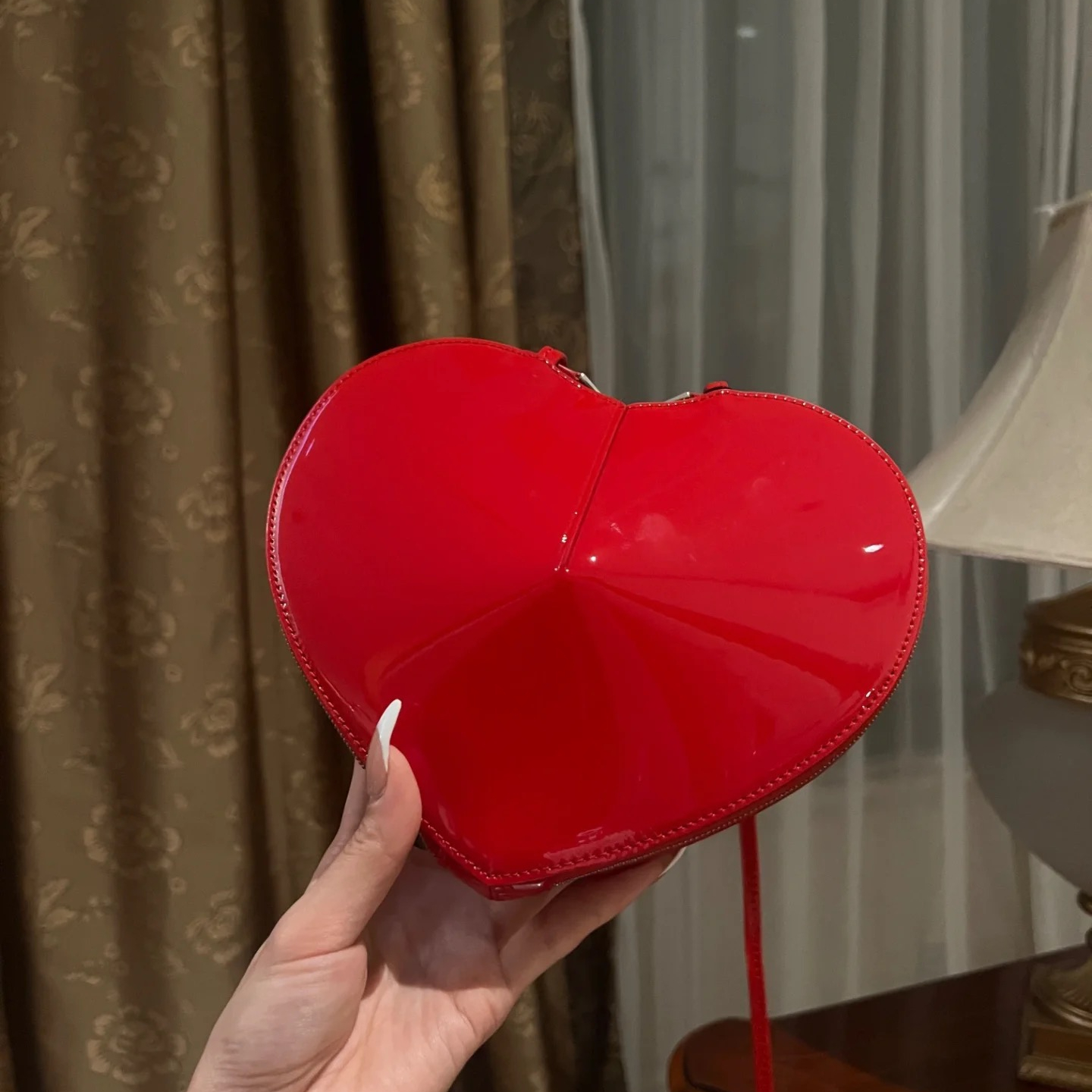 Designer Heart-Shaped Genuine Leather Shoulder Crossbody Chain Bag Red Wedding Clutch Valentine's Day Gift