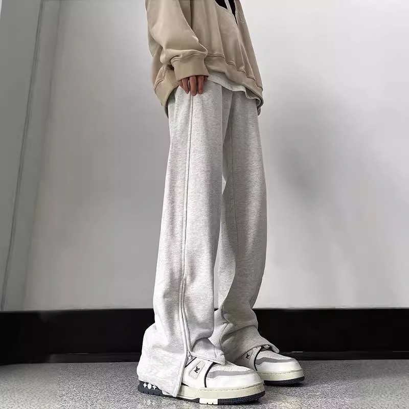 Mens Waist Drawstring Straight Leg Pants Autumn And Winter Sports Pants For Leisure Activities 240821
