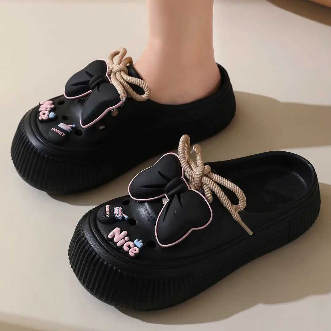 New Sandals DIY Platform Womens Sandals 2024 Summer Thick Bottom Beach Sandals Womens Flower N Smooth EVA Garden ShoesXJ250326