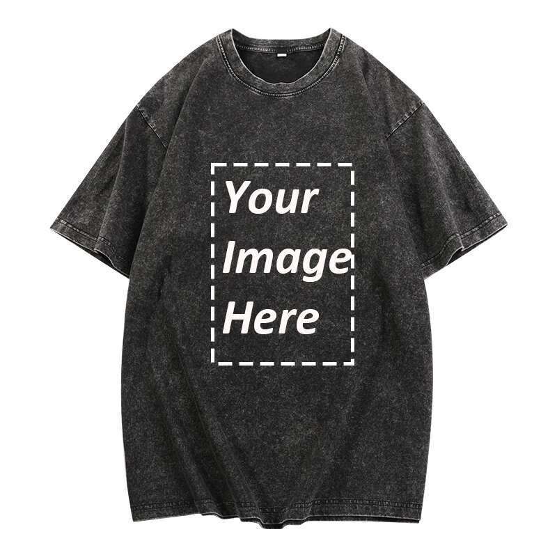 Men s and women vintage faded T shirt g custom print streetwear hip hop punk Harajuku casual cotton