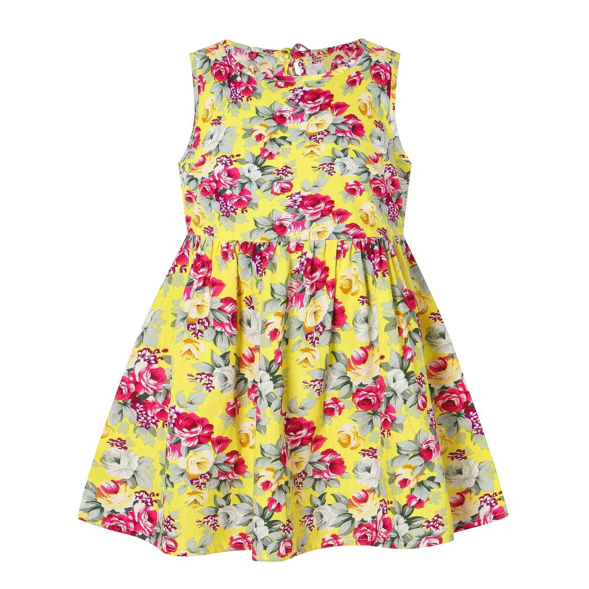 2023 Spring/Summer Girls Tank Top Dress Childrens Sleeveless Printed Princess Dress Baby Korean Version Floral Casual Sun Dress W250326