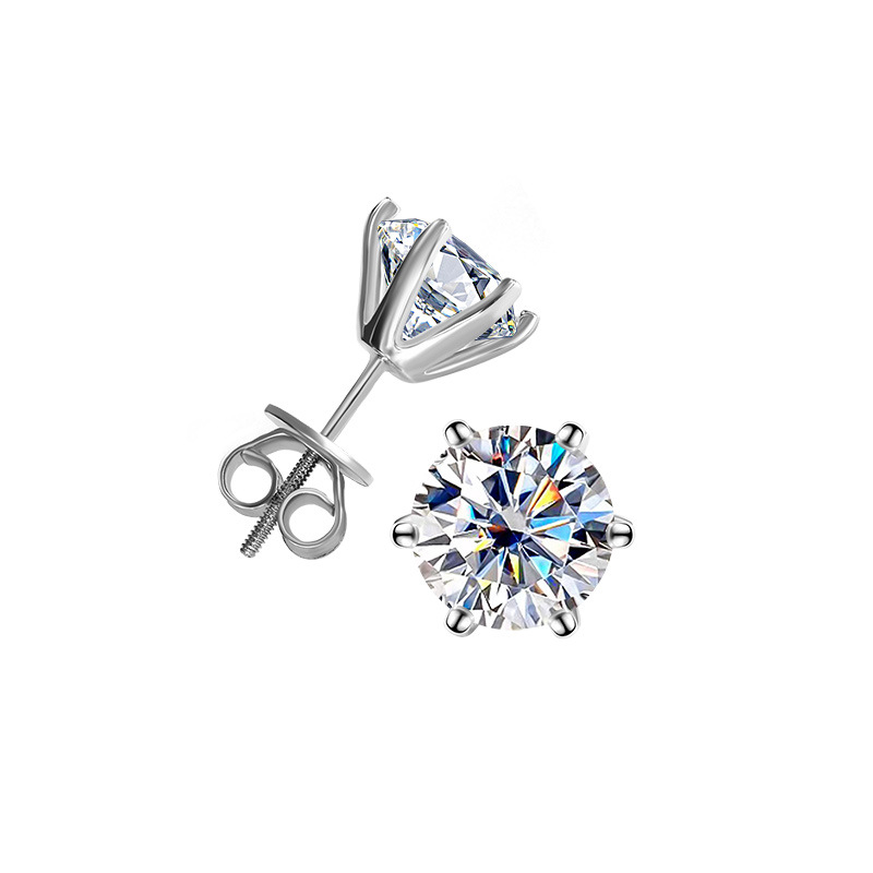 stud designer for women men solid sterg sier pass dia tester with certificate VVS1 D color moissanite earrings jewelry woman gift