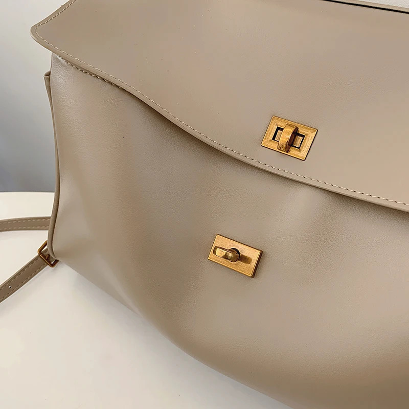 ed Shoulder Bags y Women Soft PU Leather Solid Color Large Capacity Shopper Latest ner Handbags 250320