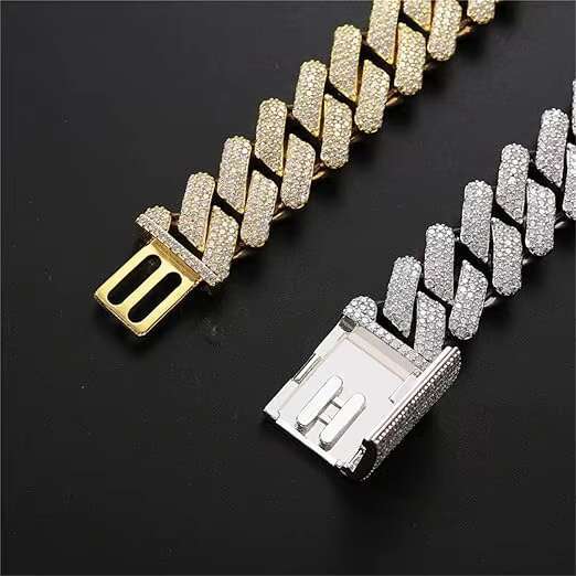 Customized 18 mm Moissanite Cuban Link Chain for Men Bust down Wedding Necklaces Moissanite Diamonds Customizable Cuban Jewelry