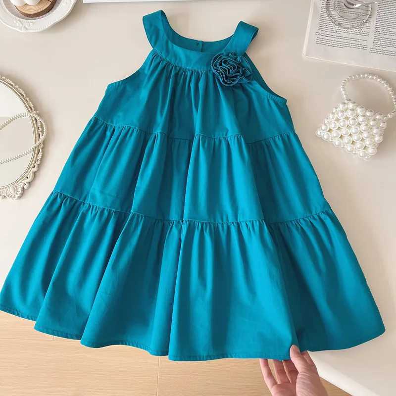 Girls casual dress sleeveless 3D floral set and dress childrens clothing 2 to 7 years old girls clothing W250326