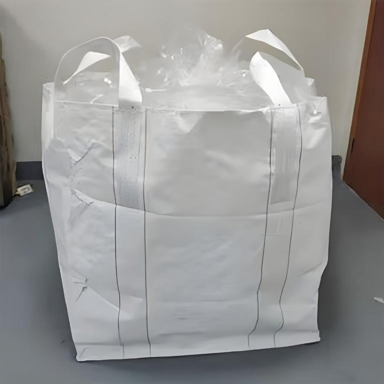 Thickened White Ton Bag with Four Reinforced and Inner LinerStraps for Durable Use - Wholesale