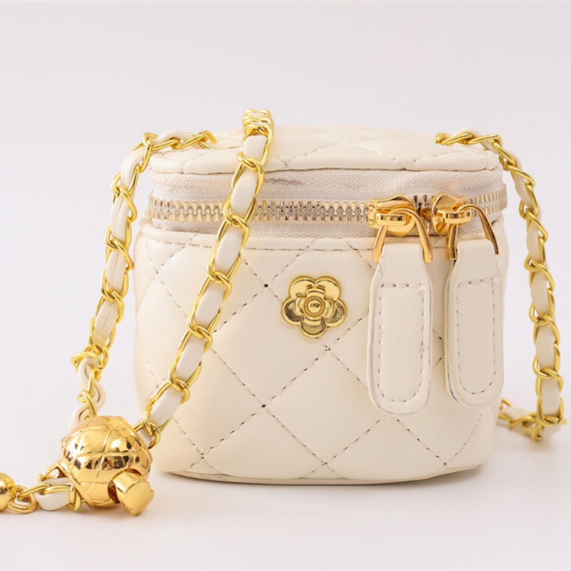new 3 crossbody Women's foreign gold ball camellia mini diagonal small body box bag