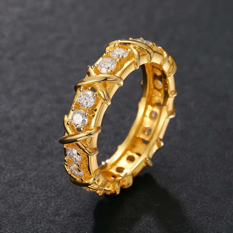 High Quality Full Moissanite Ring with Certificate Silver 925 Rings for Men Classic Jewelry Anniversary Gifts