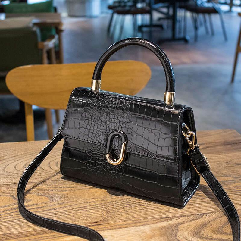 02 Women 2025 New Crossbody Small Square Hundred Handheld Single Shoulder Women's Crocodile Pattern Kelly Bag