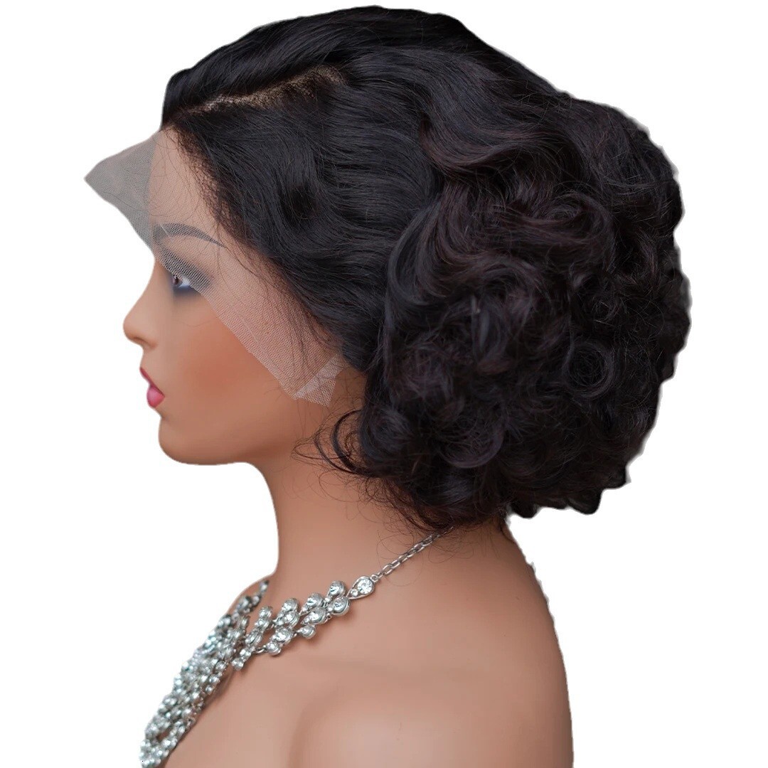10A 13*4Frontal Loose Wave Bob 100% Human Hair Wigs