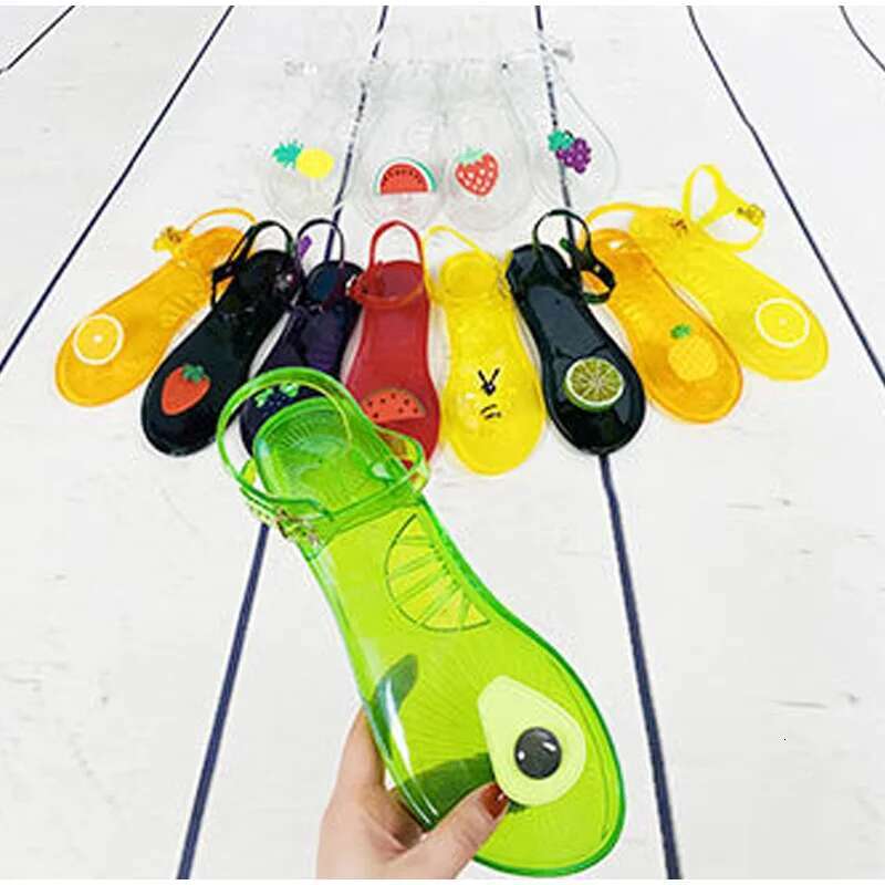 2025 Summer New Women's Fruit Jelly Designer Fashion Sandals Flat Flip Sandals Outdoor Fashion Non slip Buckle with Beach Shoes Slippers