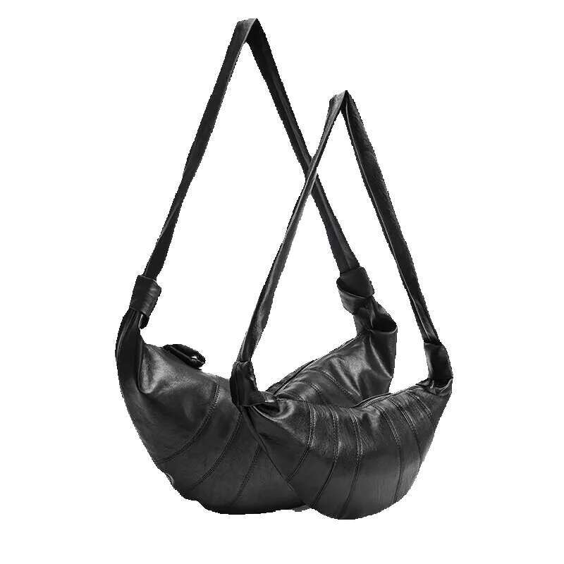 French Niche Designer Dumpg Boys Fashion Chest Crossbody Croissant Leather Men Big Bag