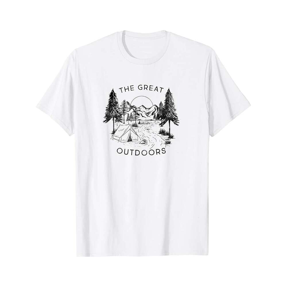 Designer T shirt Trendy The Great Outdoors Camping Sketch T - 220g - 220g Tshits